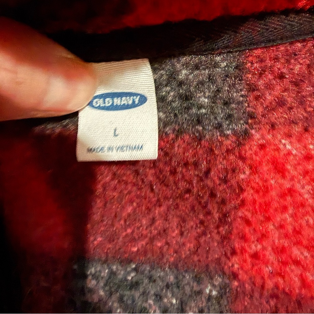Old Navy Women’s Pull Over fleece Buffalo Plaid‎ size L - Picture 5 of 6